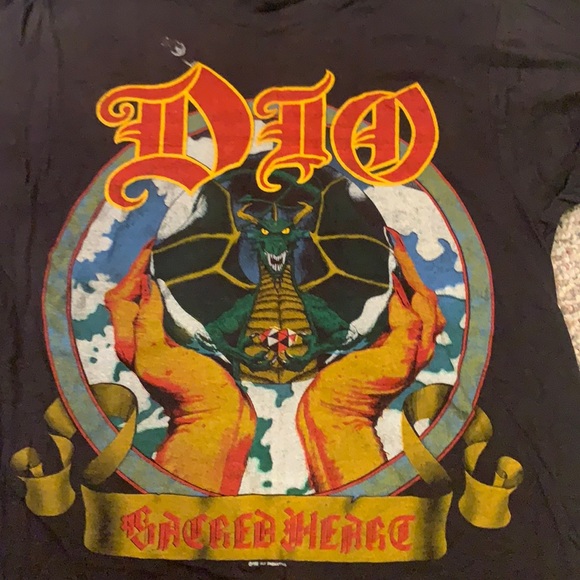 Tops - Dio single stitch sacred heart t shirt vintage concert tour 1985 85